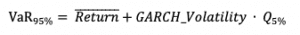 Formula for VaR using MonteCarlo method and GARCH volatility